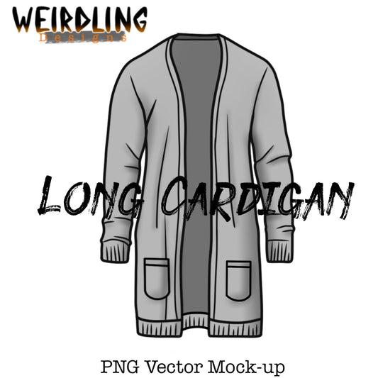 Long Cardigan - Vector Mockup