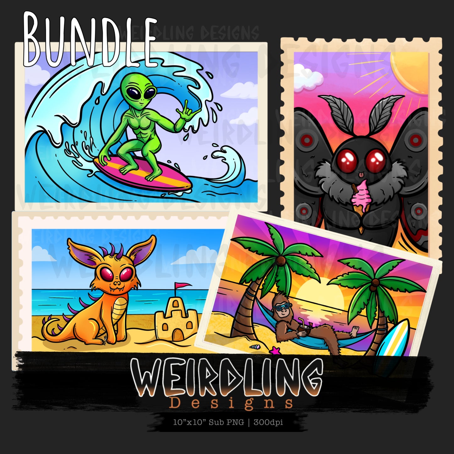 Cryptid Postcards - Non-exclusive PNG Subs
