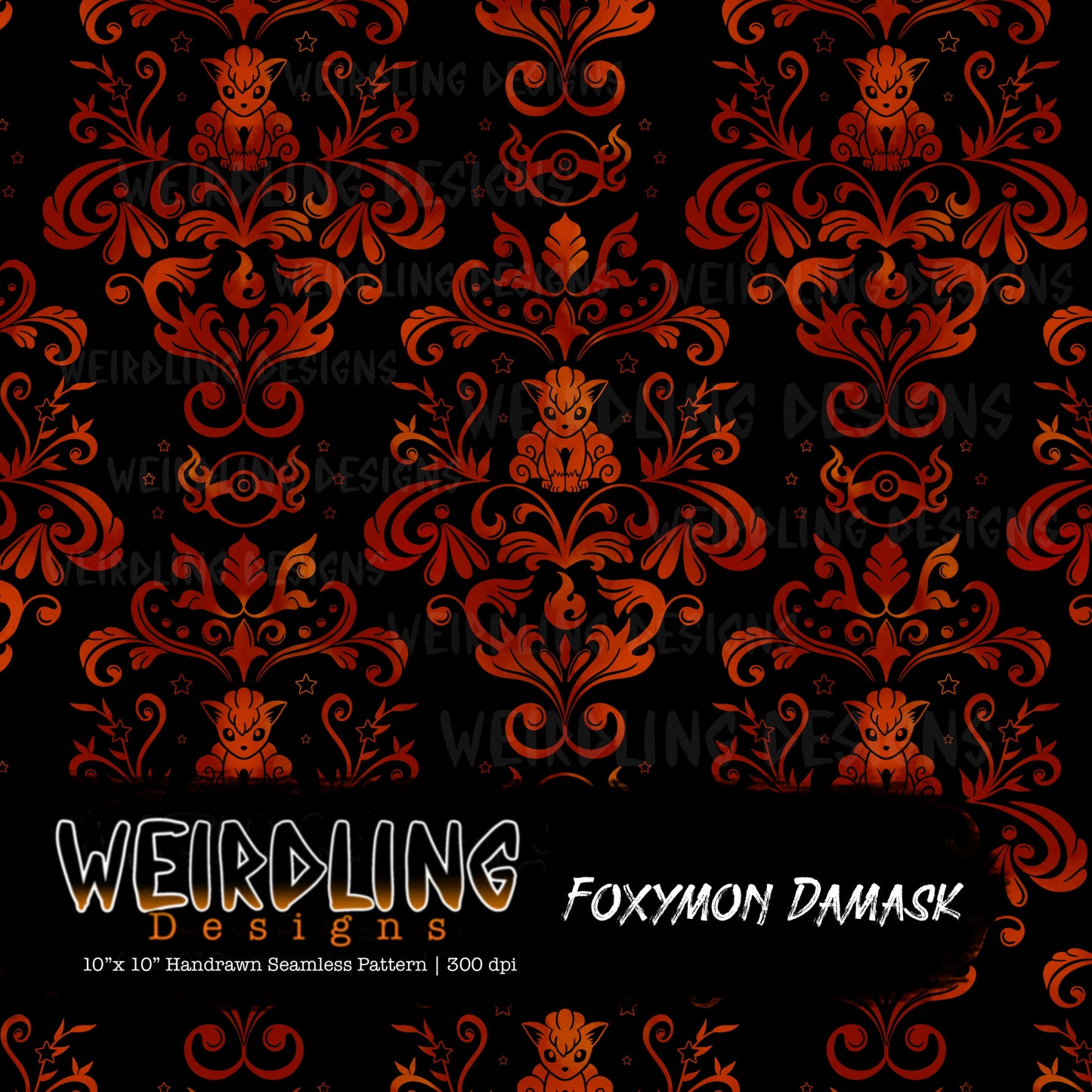 Foxymon Damask - Limited Seamless Design - 6 Colourways