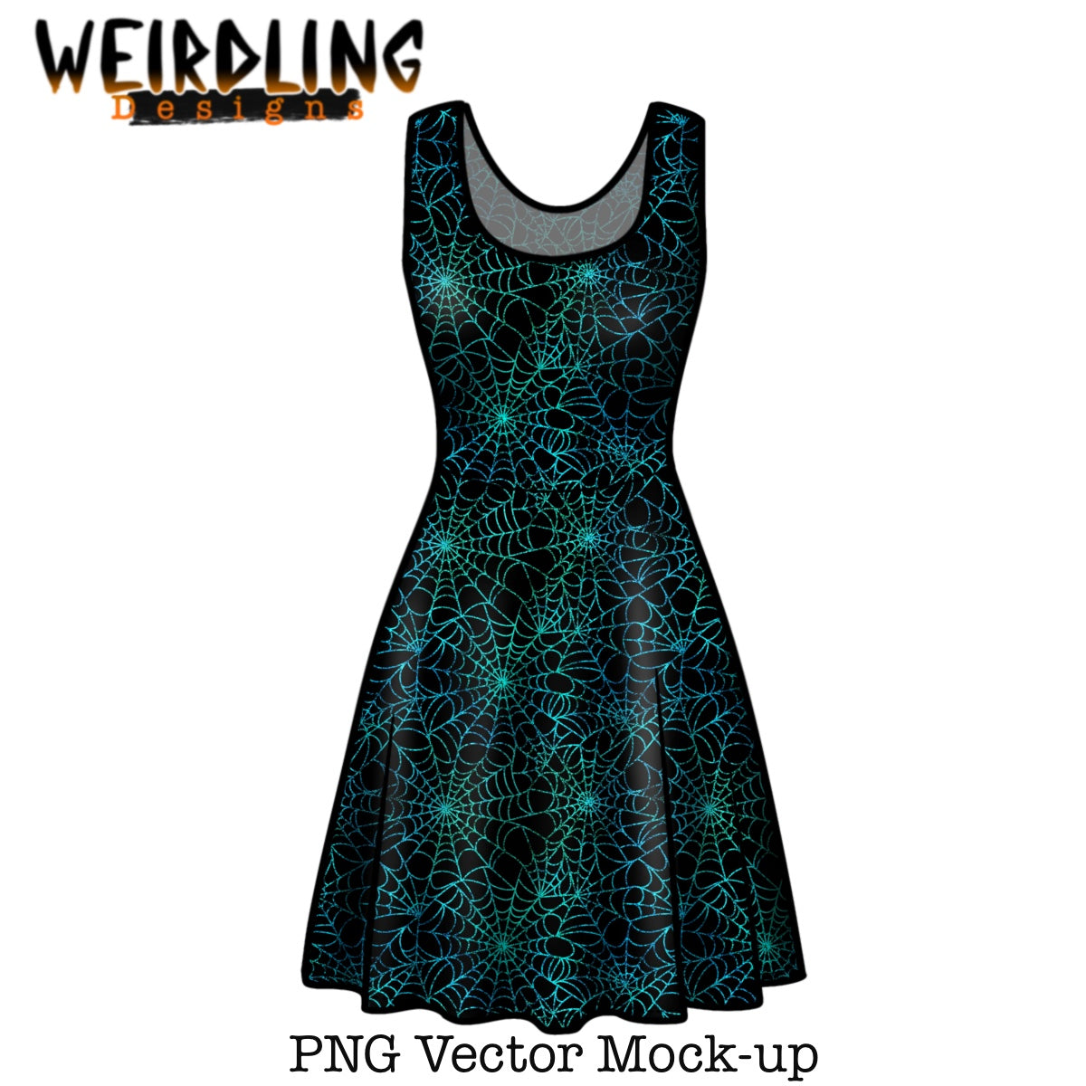 Sleeveless Skater Dress - Vector Mockup