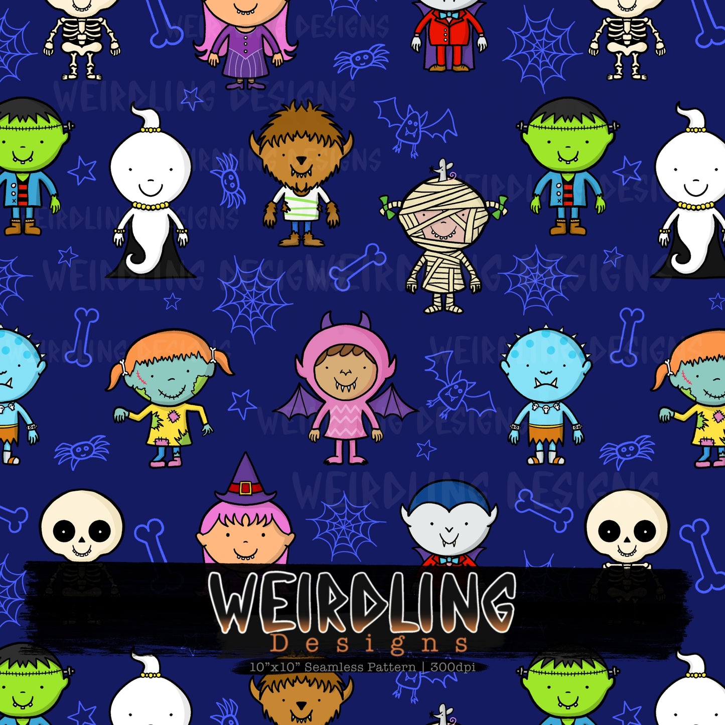 Numerous Little Monsters - Exclusive Seamless Design - 5 Colourways