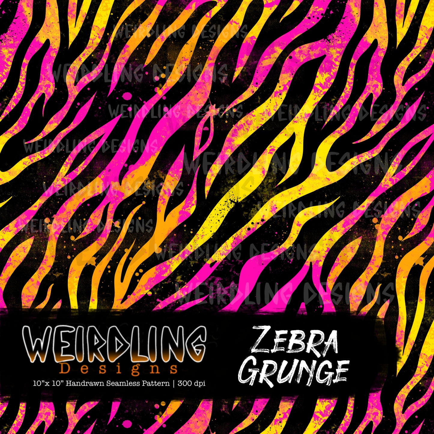 Zebra Grunge - Limited Seamless Design - 10 Colourways