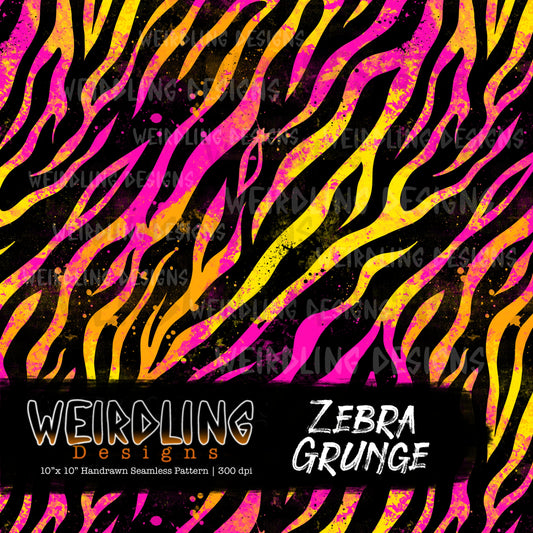 Zebra Grunge - Limited Seamless Design - 10 Colourways