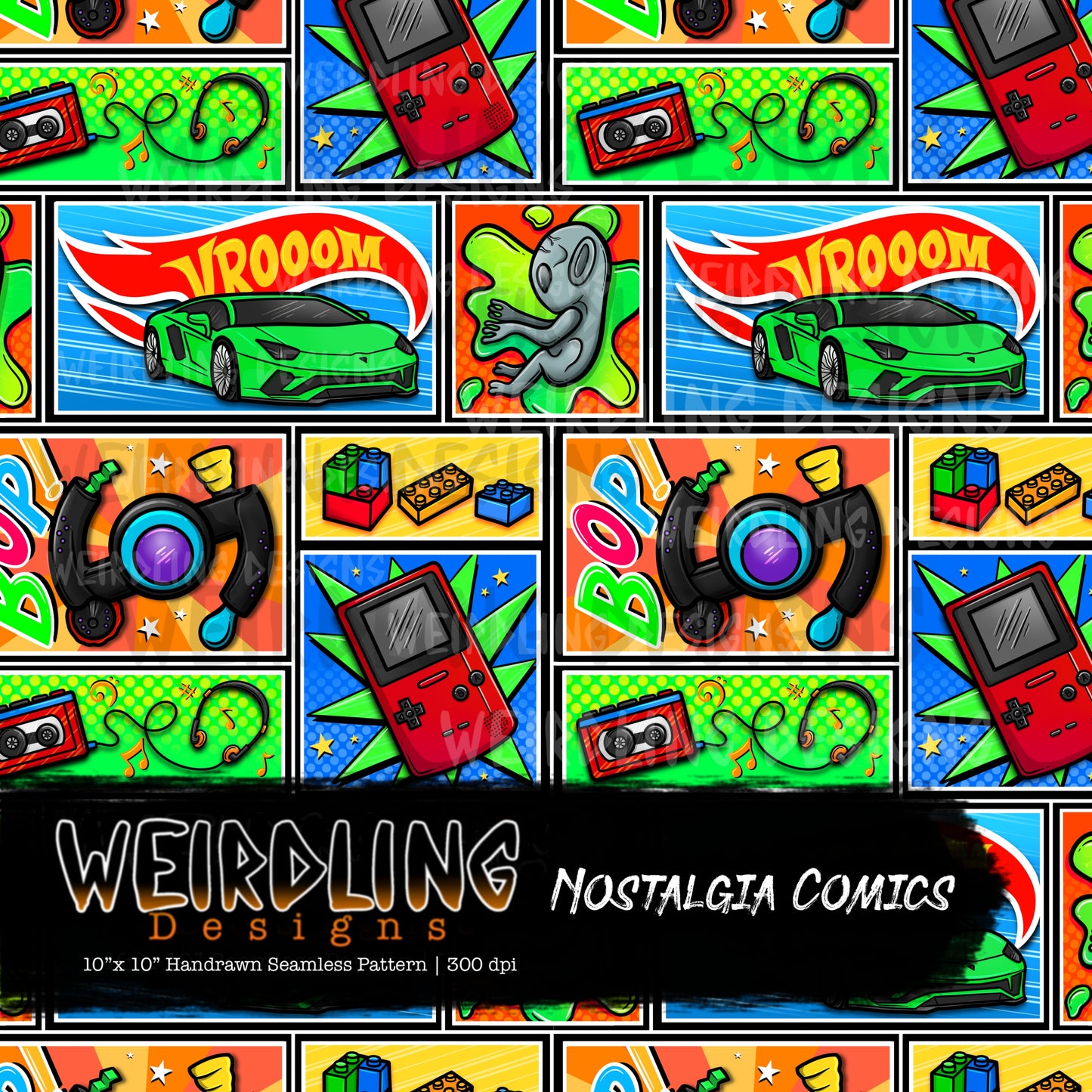 Nostalgia Comics - Limited Seamless Design- 4 Colourways