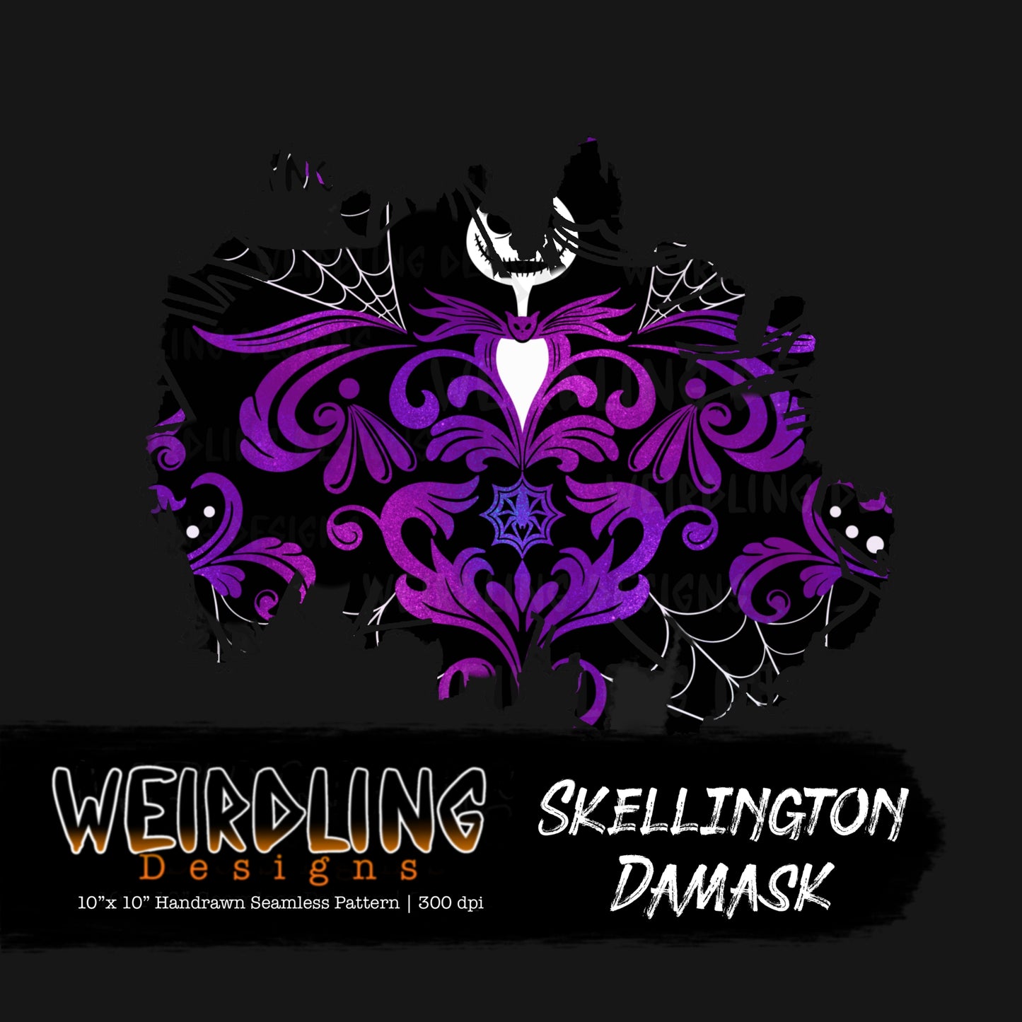 Skellington Damask - Limited Seamless Design - 7 Colourways