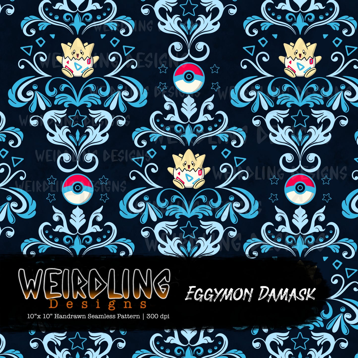 Eggymon Damask - Limited Seamless Design - 5 Colourways
