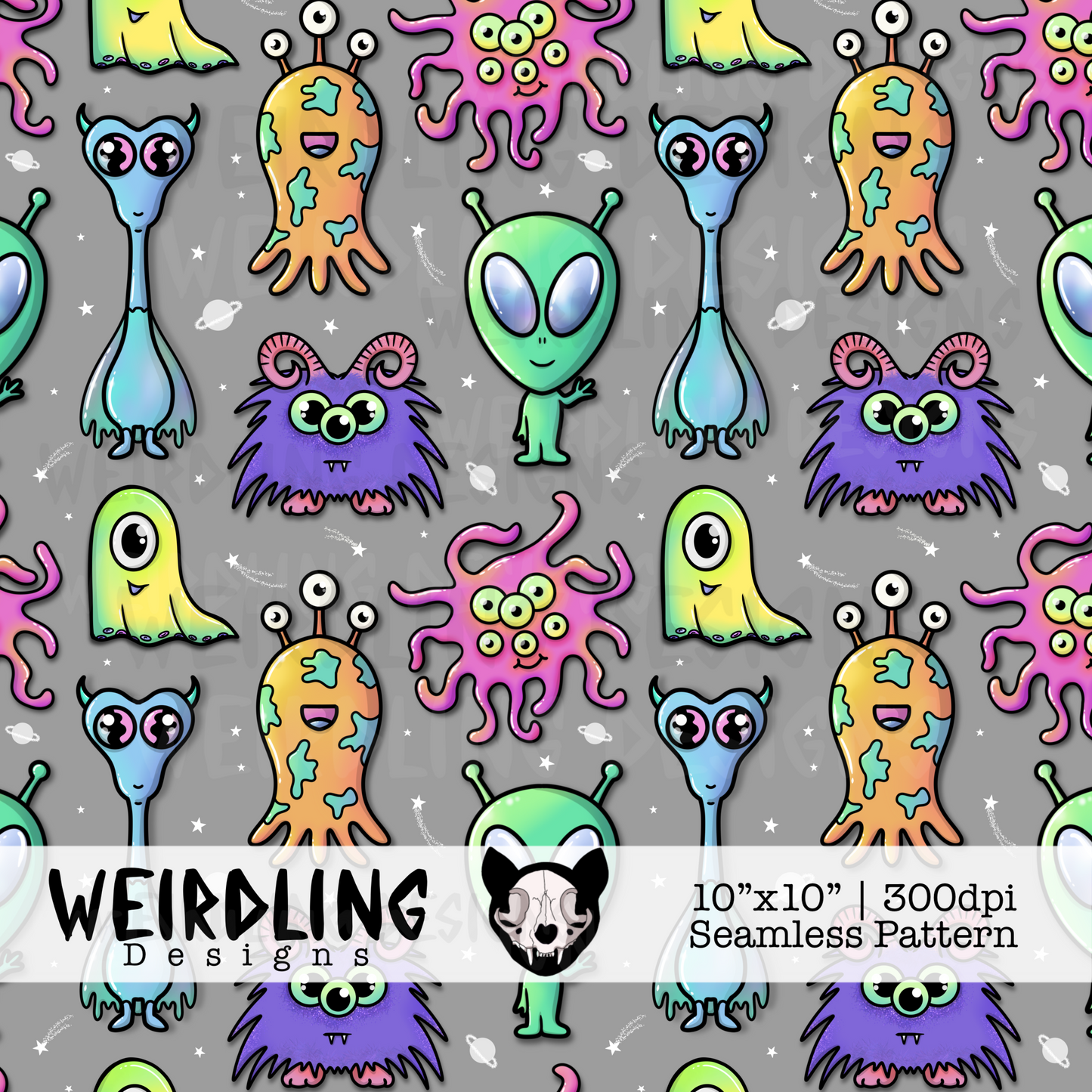 Little Aliens - Exclusive Seamless Pattern