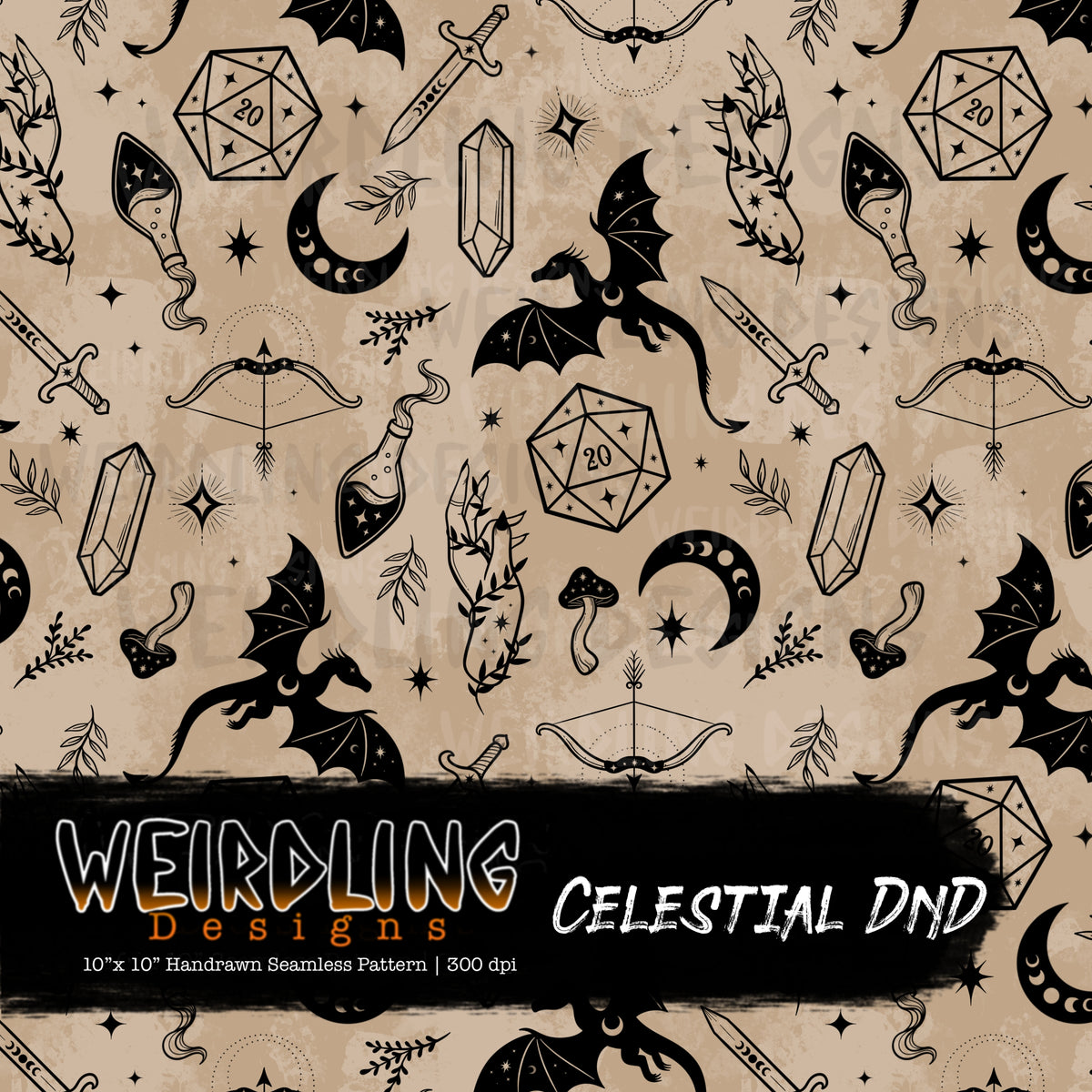 Celestial DnD - Limited Seamless Design - 8 Colourways