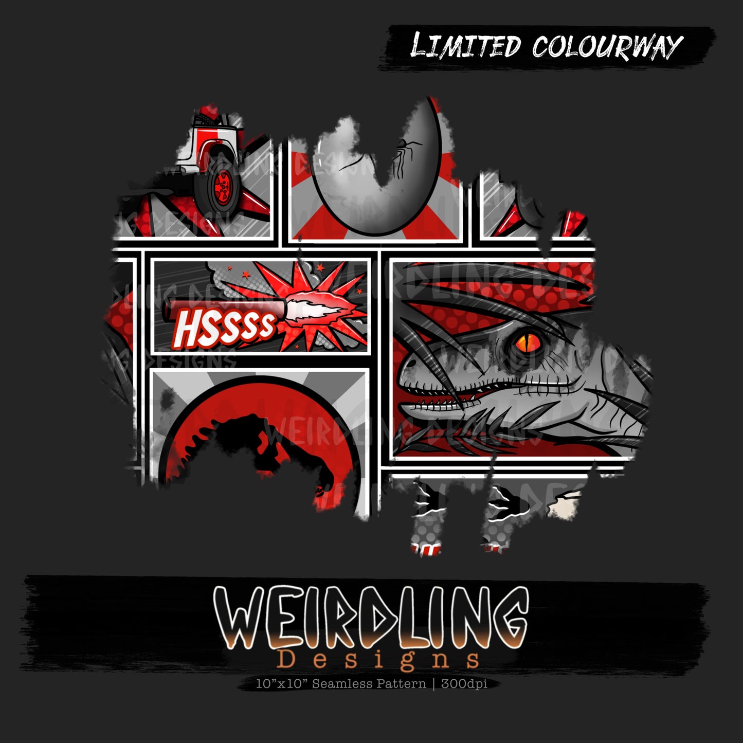 Jurassic Comics - Limited Seamless Design - 3 Colourways