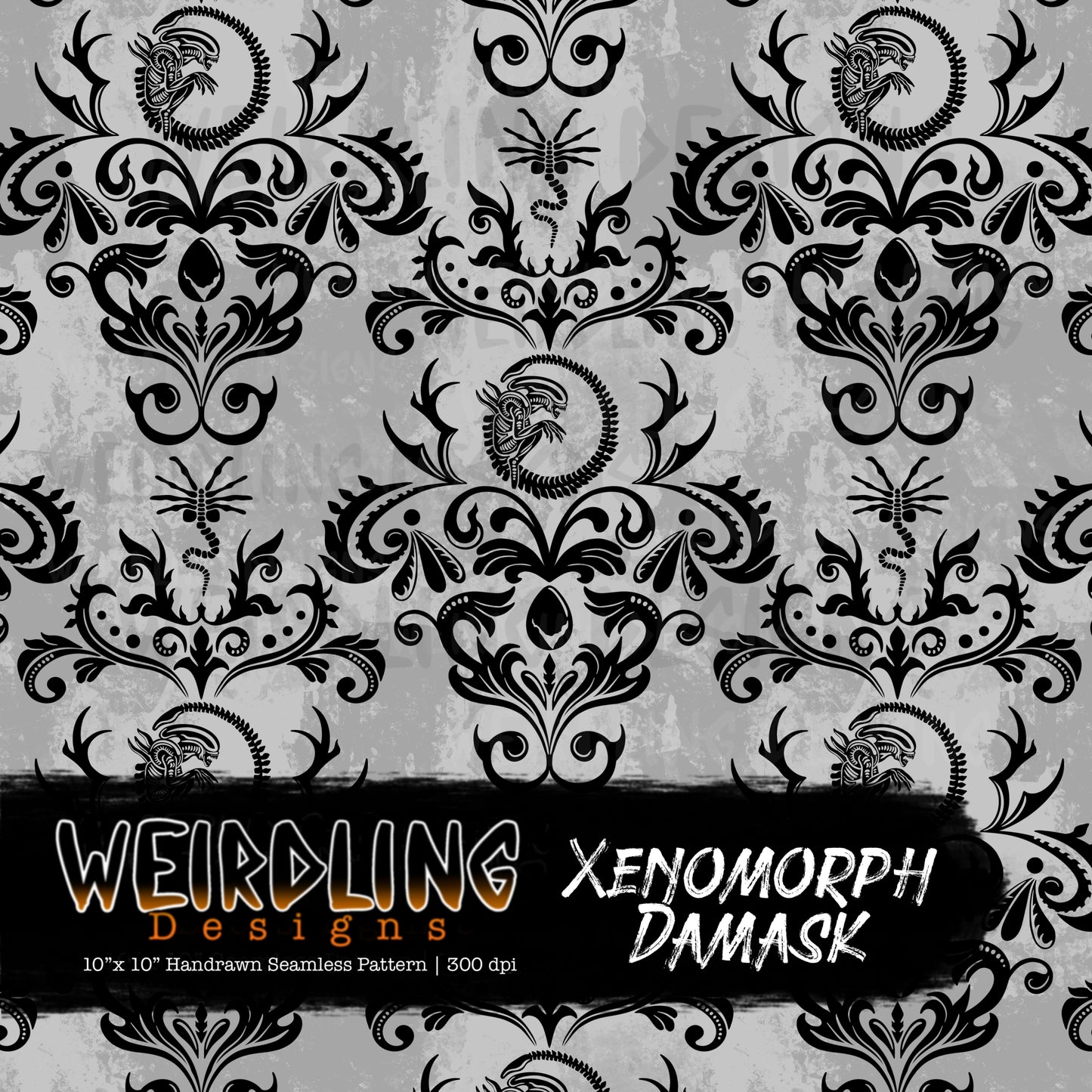Xenomorph Damask - Limited Seamless Design - 6 Colourways