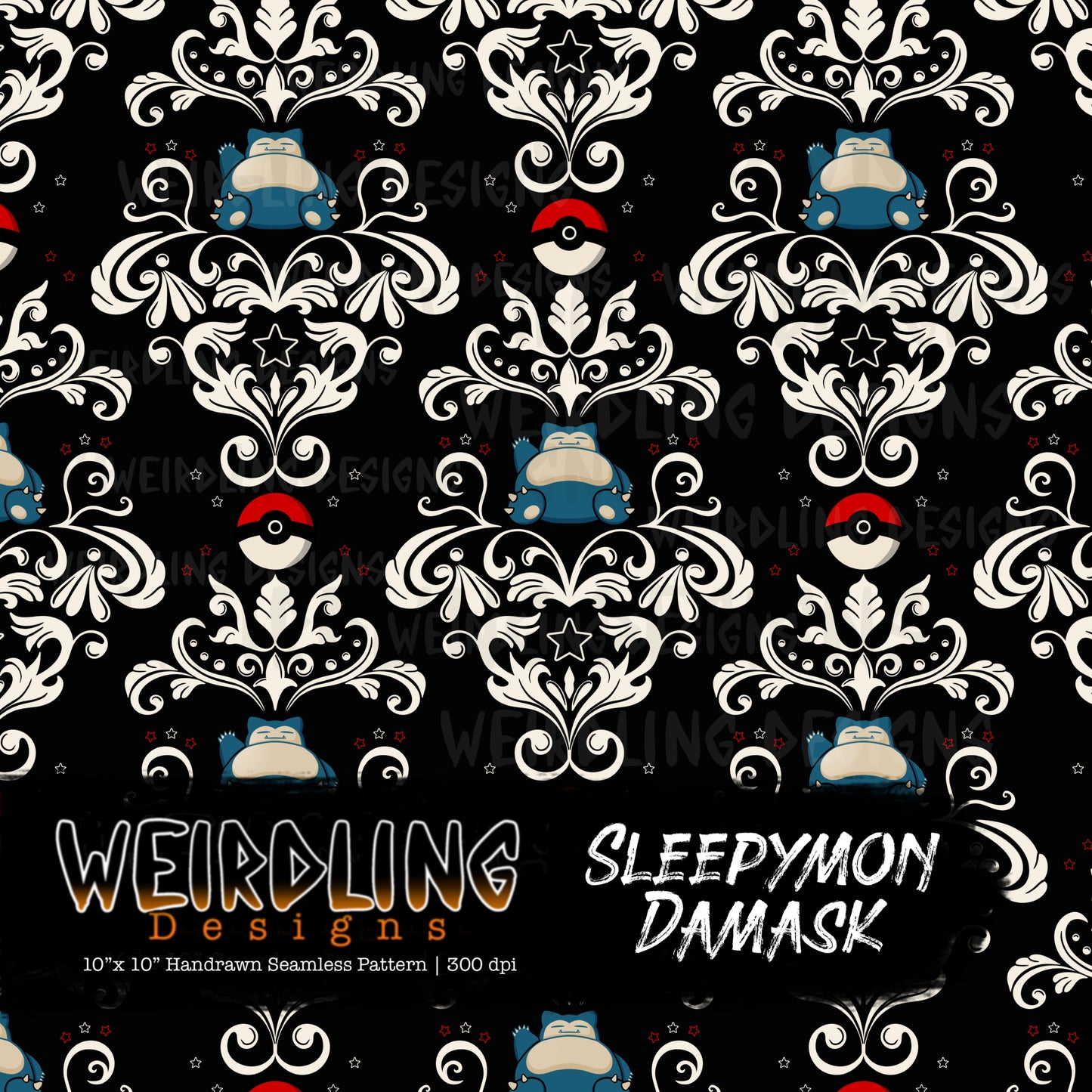 Sleepymon Damask - Limited Seamless Design - 5 Colourways
