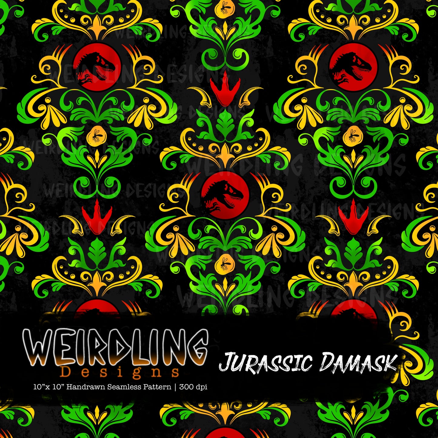 Jurassic Damask - Limited Seamless Design - 5 Colourways