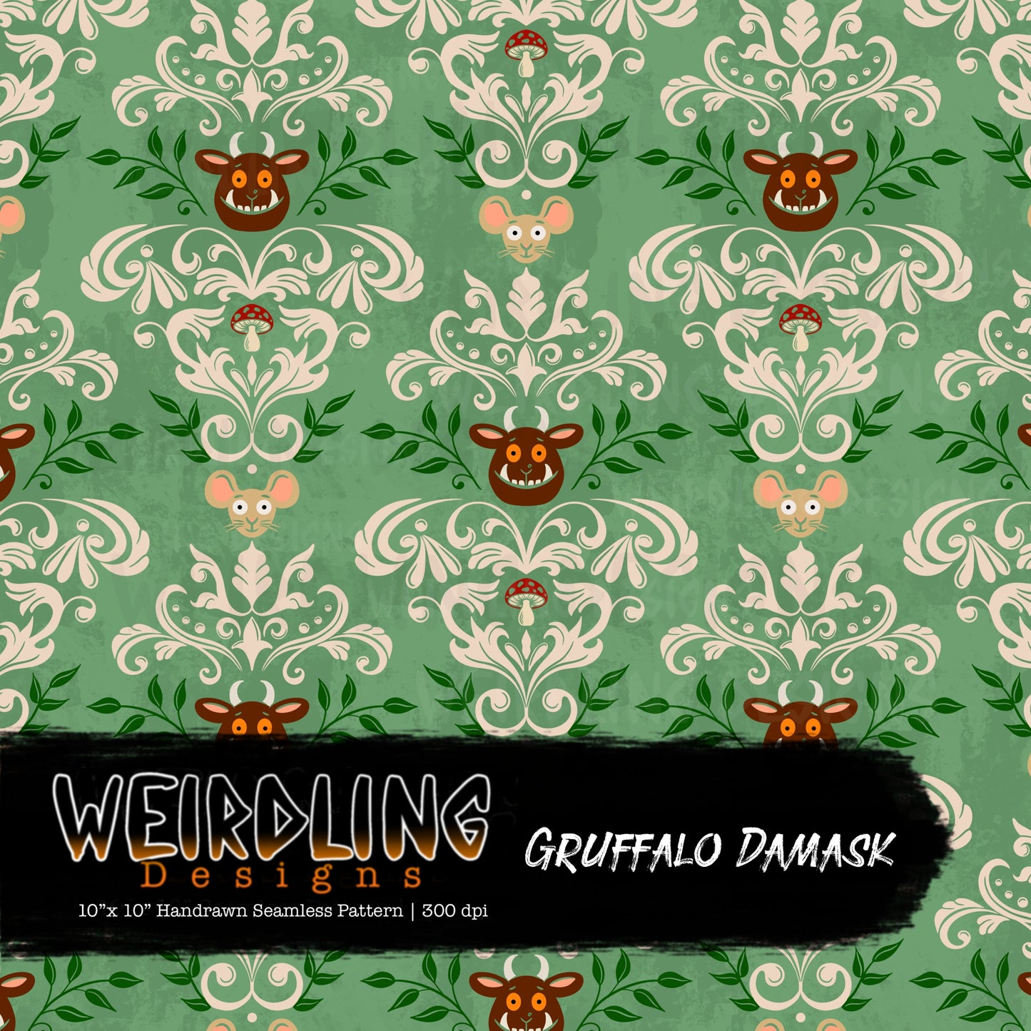 Gruffalo Damask - Limited Seamless Design - 5 Colourways