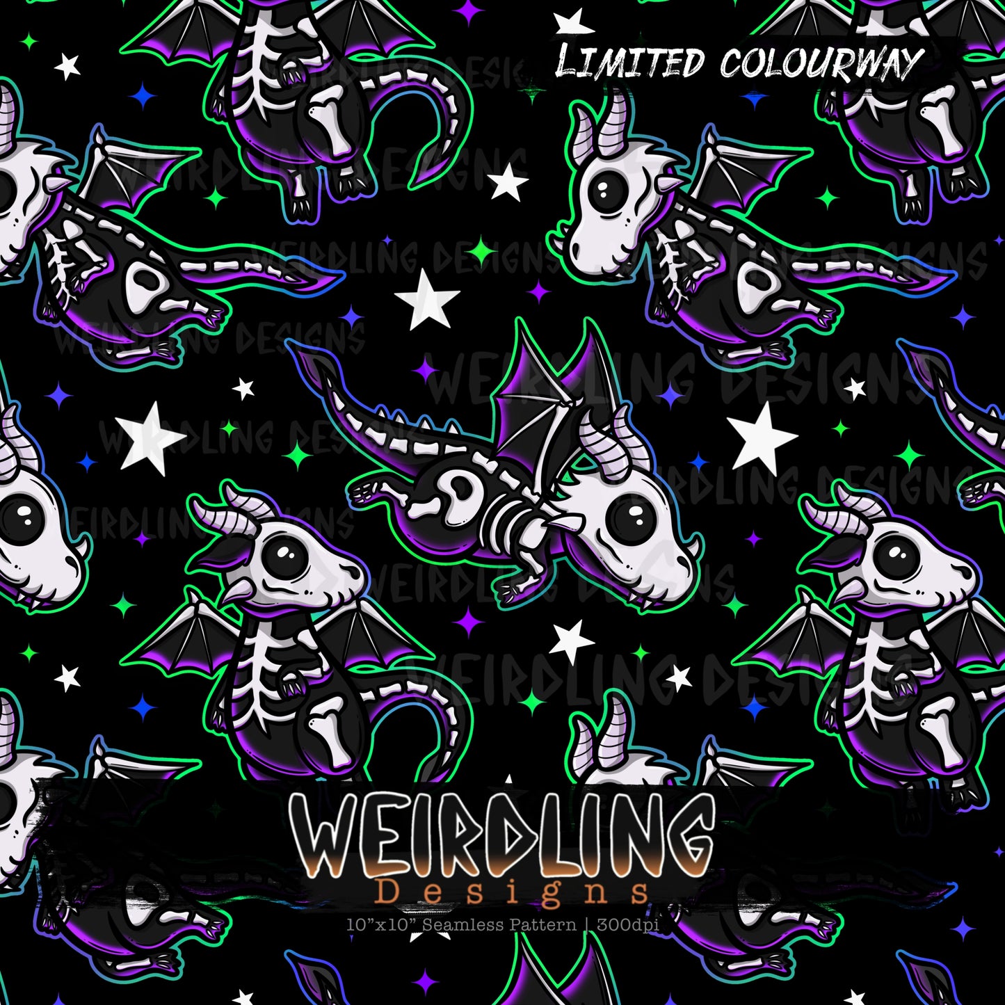 Baby Bone Dragons - Limited Seamless Design - 6 Colourways