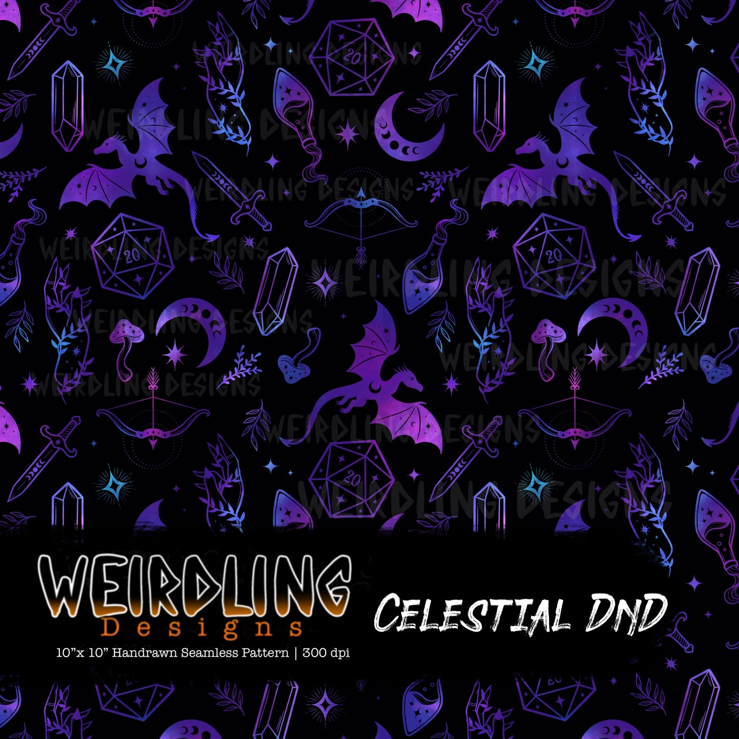 Celestial DnD - Limited Seamless Design - 8 Colourways