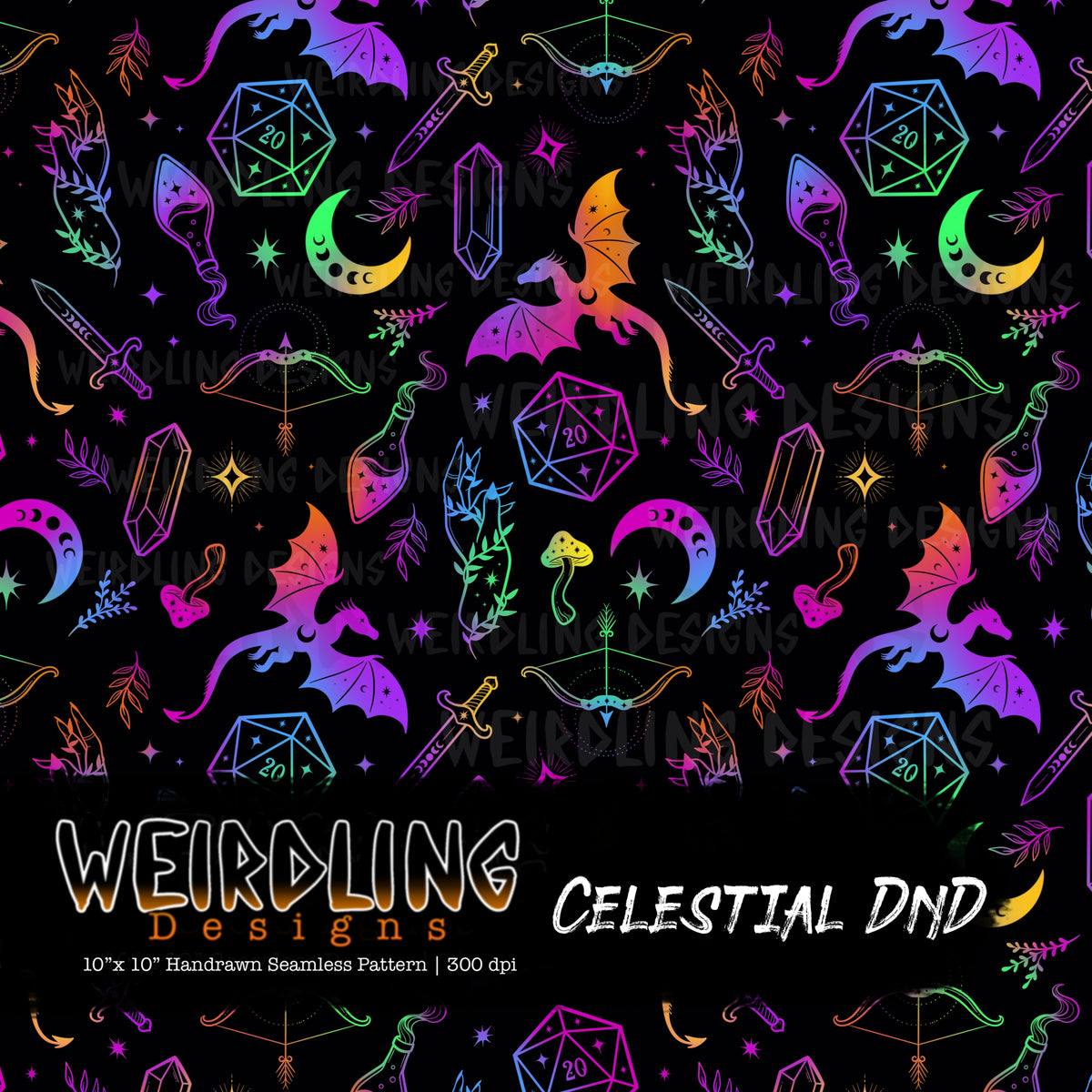 Celestial DnD - Limited Seamless Design - 8 Colourways