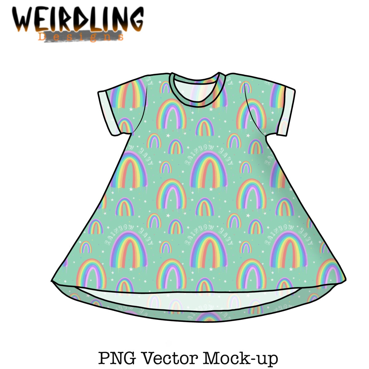 A-Line Tee Dress - Vector Mock-up