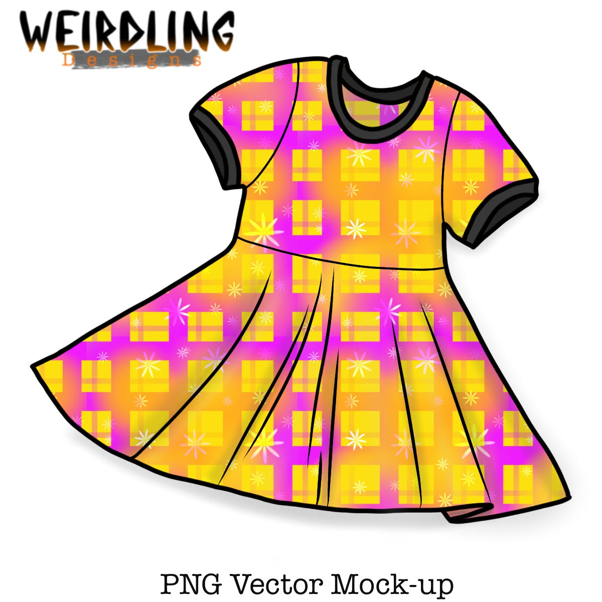 Twirly Skater Dress - Vector Mockup