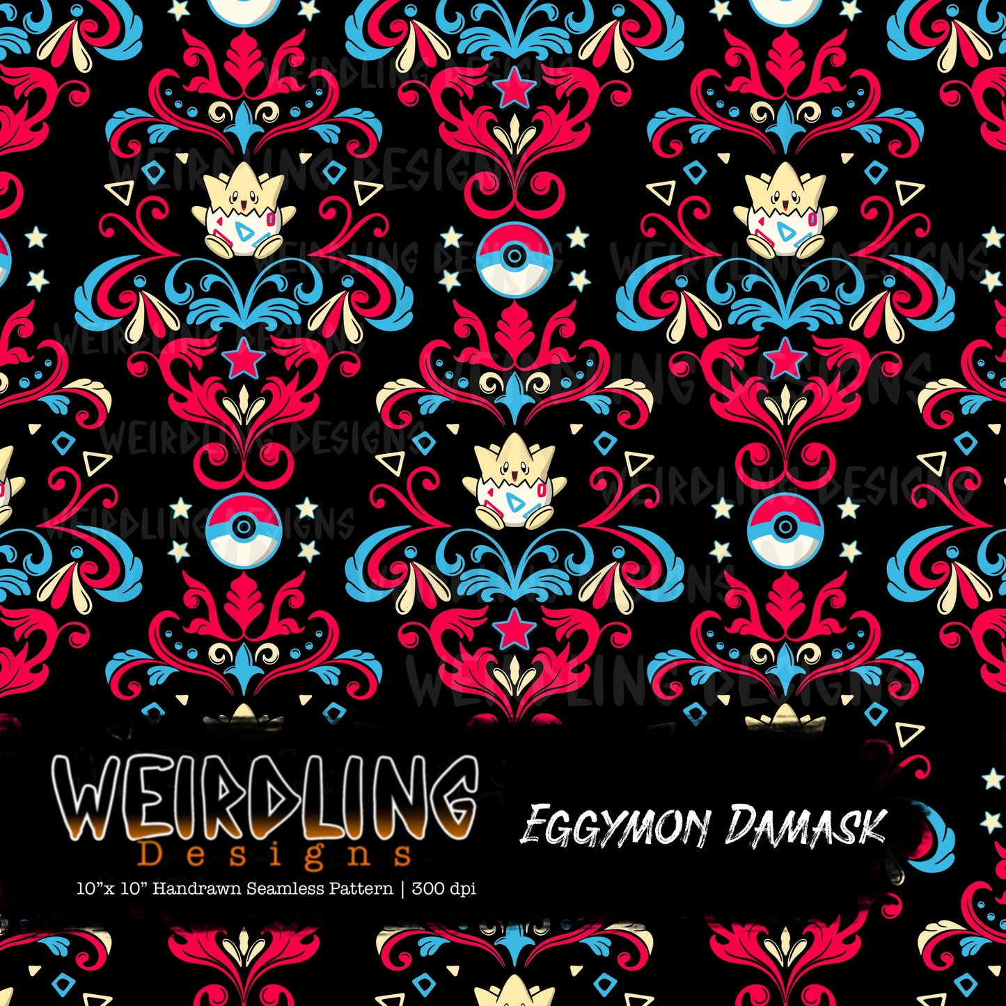 Eggymon Damask - Limited Seamless Design - 5 Colourways