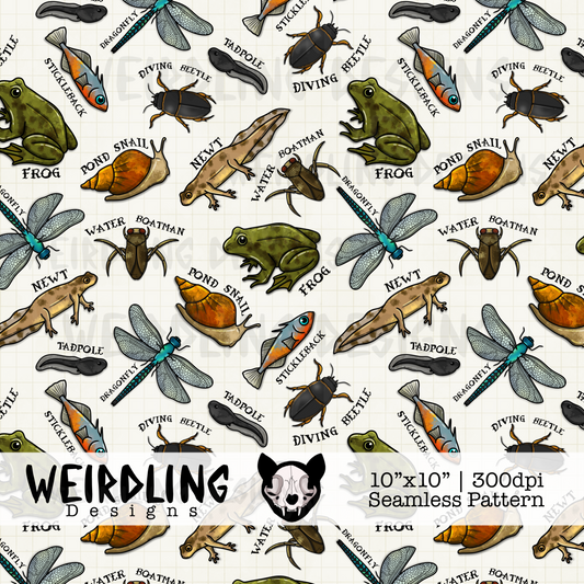 Pond Dipping - Exclusive Seamless Pattern - 5 colourways