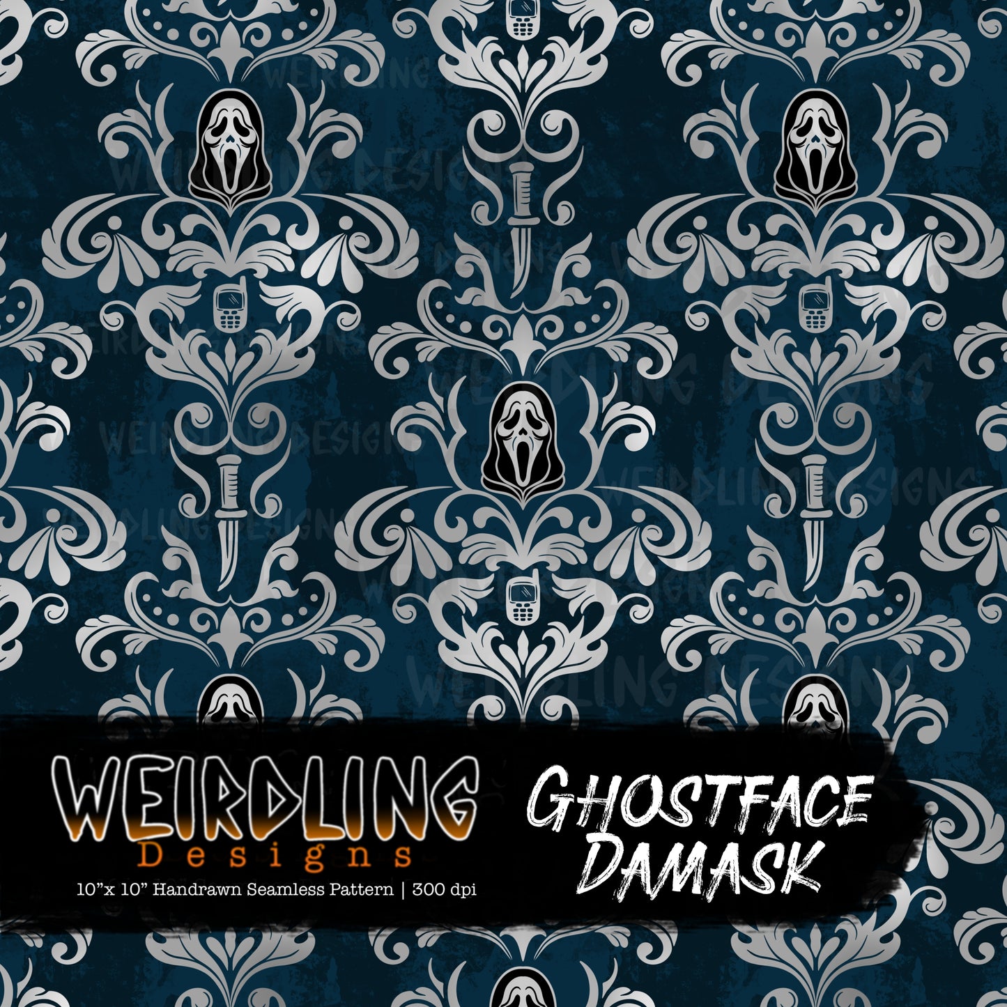 Ghostface Damask - Limited Seamless Design - 6 Colourways
