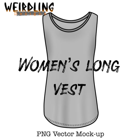 Women’s Long Vest - Vector Mockup