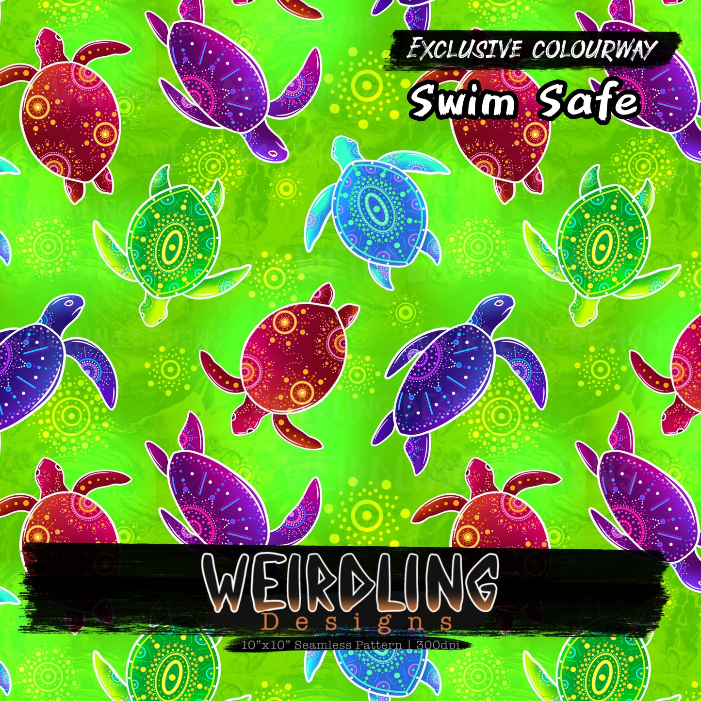 Beaded Turtles - Exclusive Seamless Design - 7 Colourways