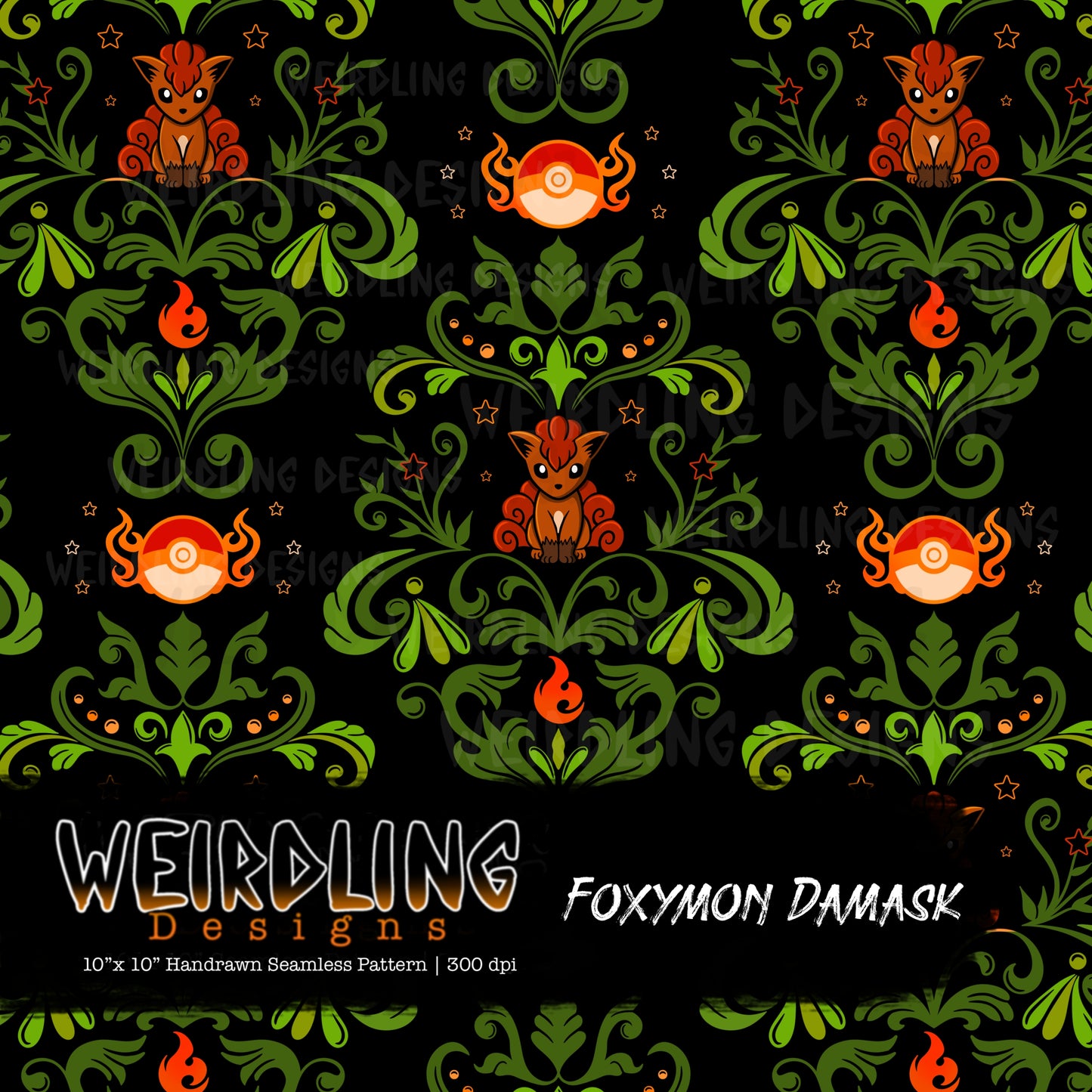 Foxymon Damask - Limited Seamless Design - 6 Colourways