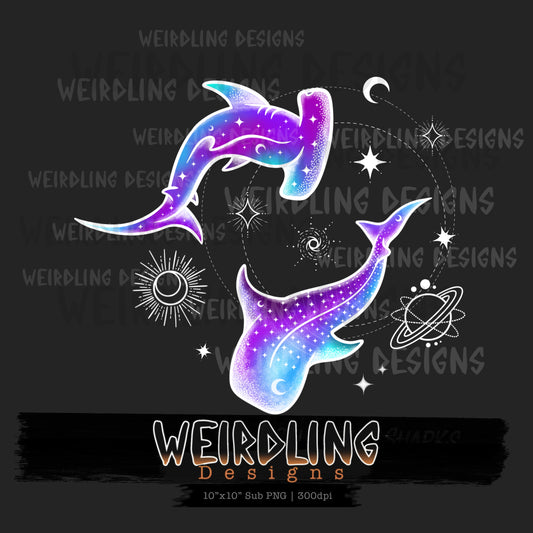 Celestial Sharks - non-exclusive sub PNG- 2 Colourways