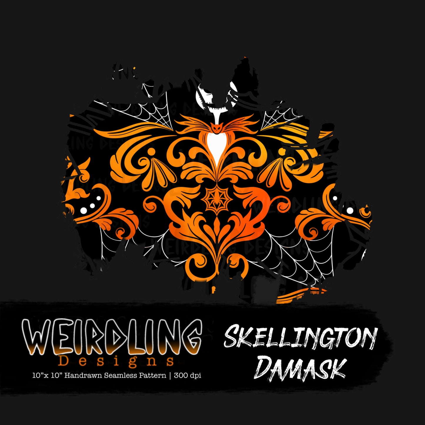 Skellington Damask - Limited Seamless Design - 7 Colourways