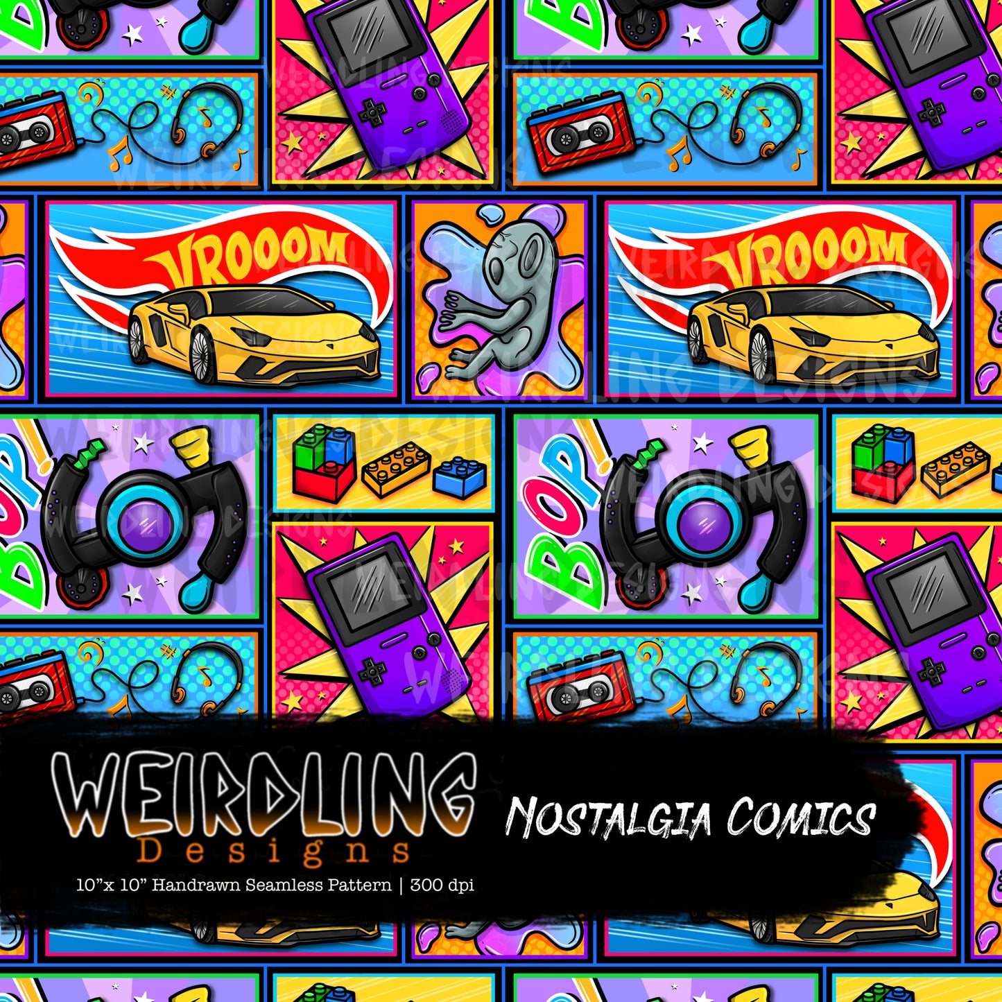 Nostalgia Comics - Limited Seamless Design- 4 Colourways