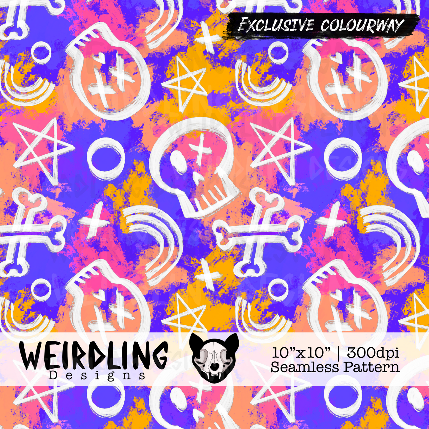 Alt Doodles - Exclusive Seamless Pattern- 4 colourways