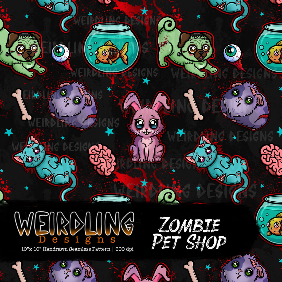Zombie Pet Shop - Limited Seamless Design - 6 Colourways