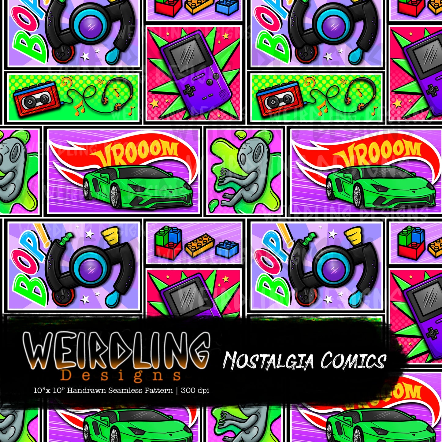 Nostalgia Comics - Limited Seamless Design- 4 Colourways