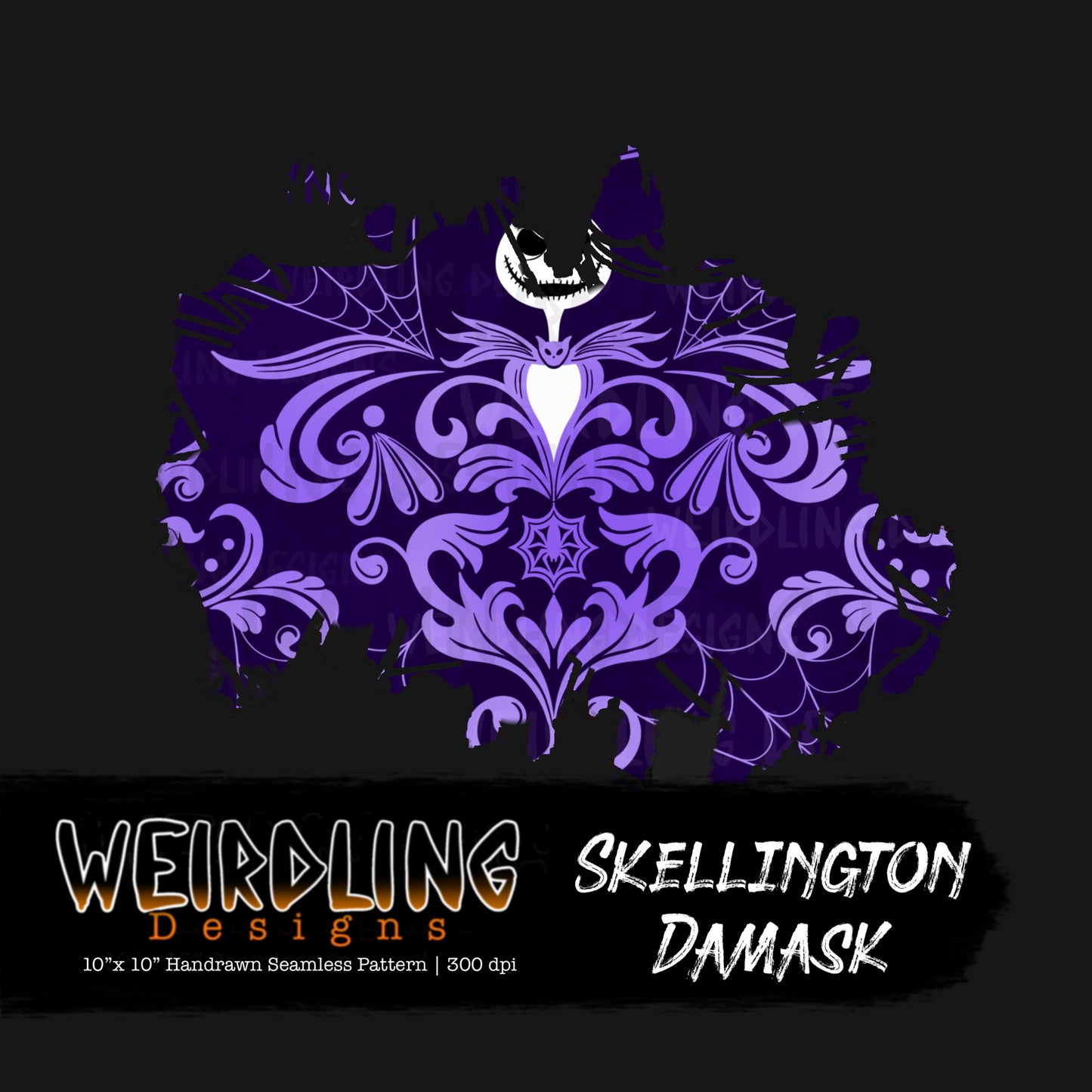 Skellington Damask - Limited Seamless Design - 7 Colourways