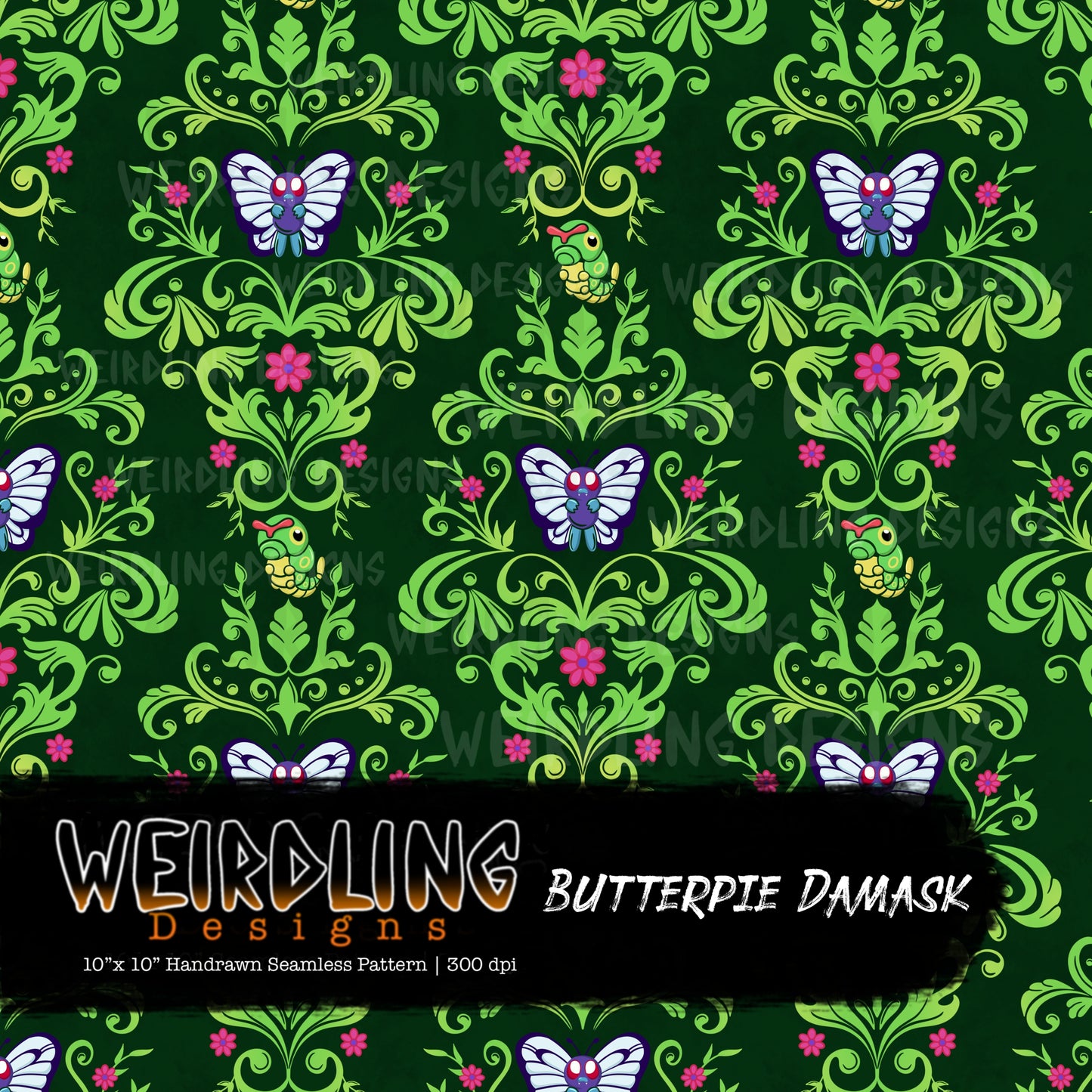 Butterpie Damask - Limited Seamless Design - 5 Colourways