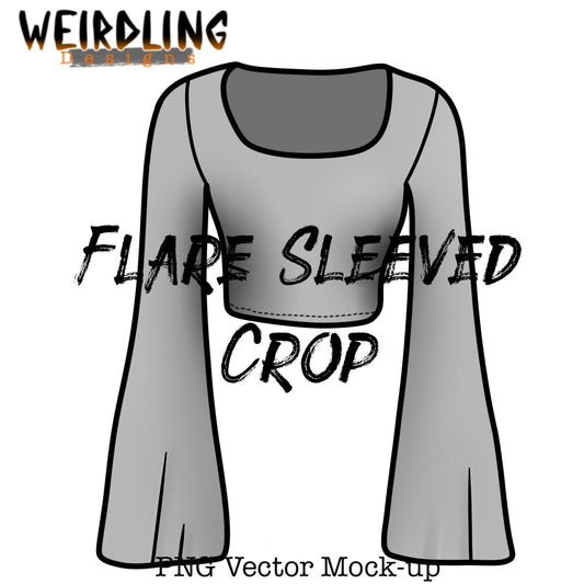 Flared Sleeve Crop - Vector Mockup