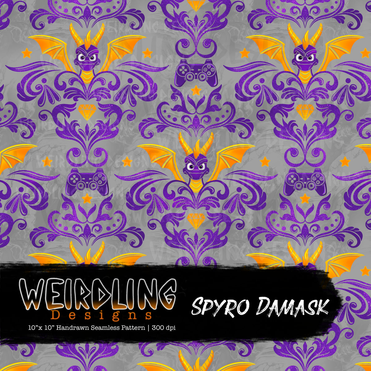 Spyro Damask - Limited Seamless Design- 5 Colourways