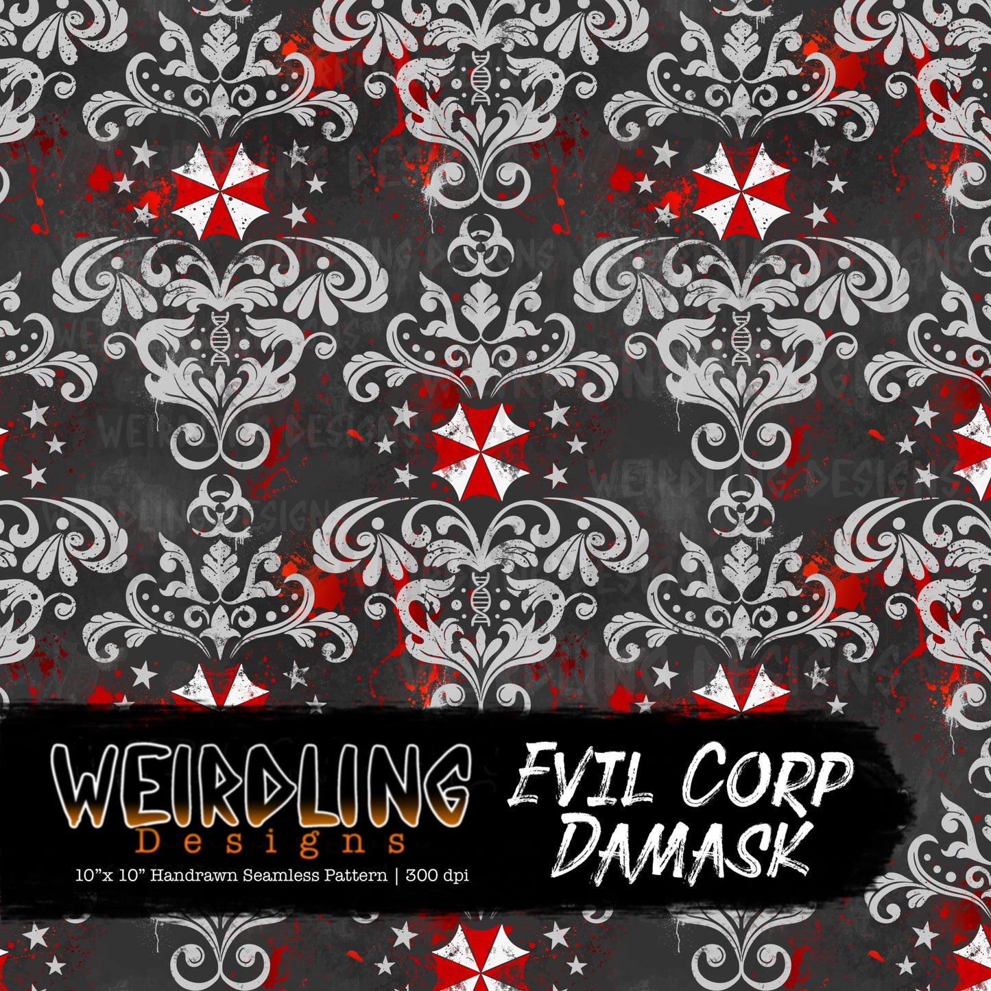 Evil Corp Damask - Limited Seamless Design - 4 Colourways