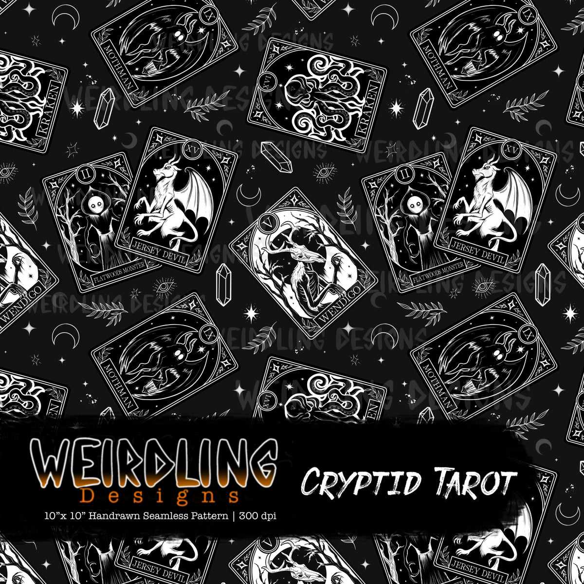 Cryptid Tarot - Limited Seamless Design - 6 Colourways