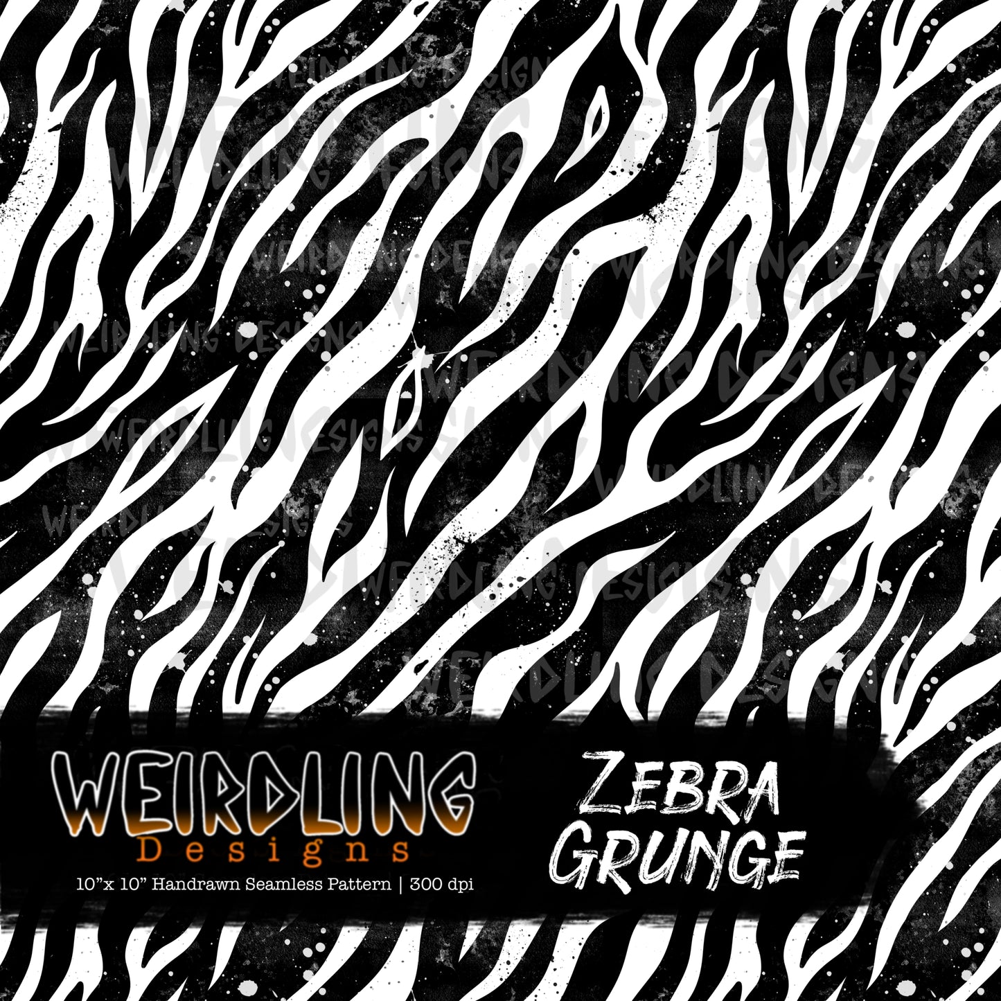 Zebra Grunge - Limited Seamless Design - 10 Colourways