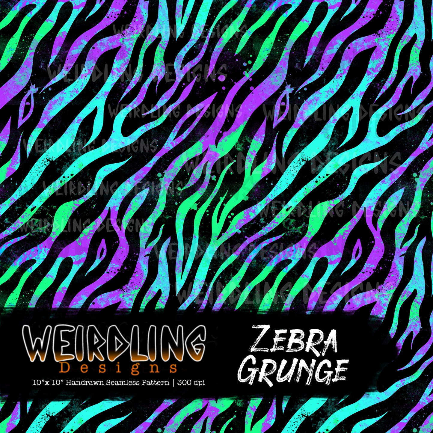 Zebra Grunge - Limited Seamless Design - 10 Colourways