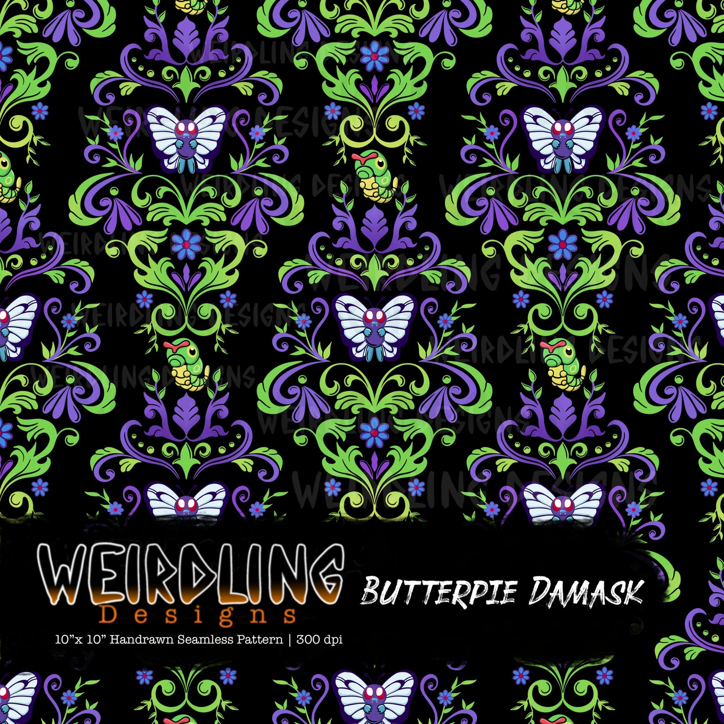 Butterpie Damask - Limited Seamless Design - 5 Colourways