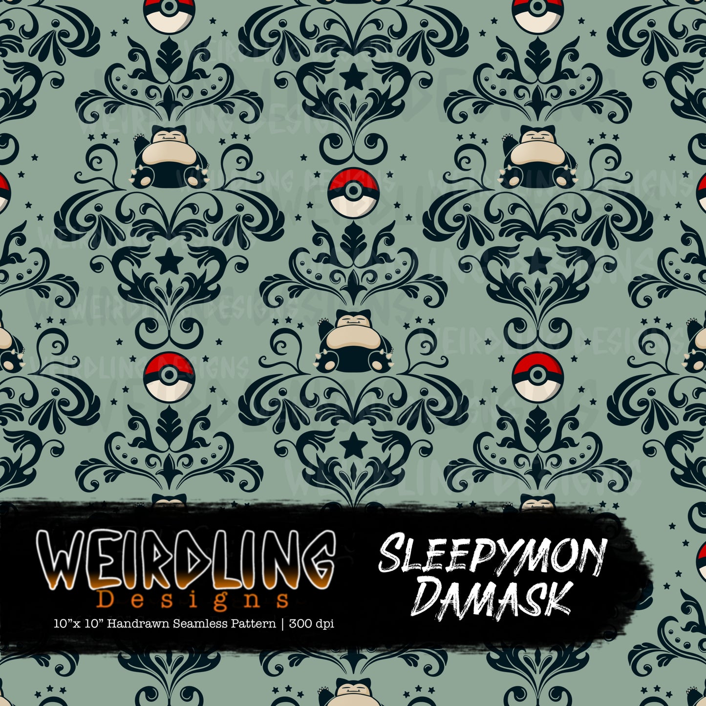 Sleepymon Damask - Limited Seamless Design - 5 Colourways