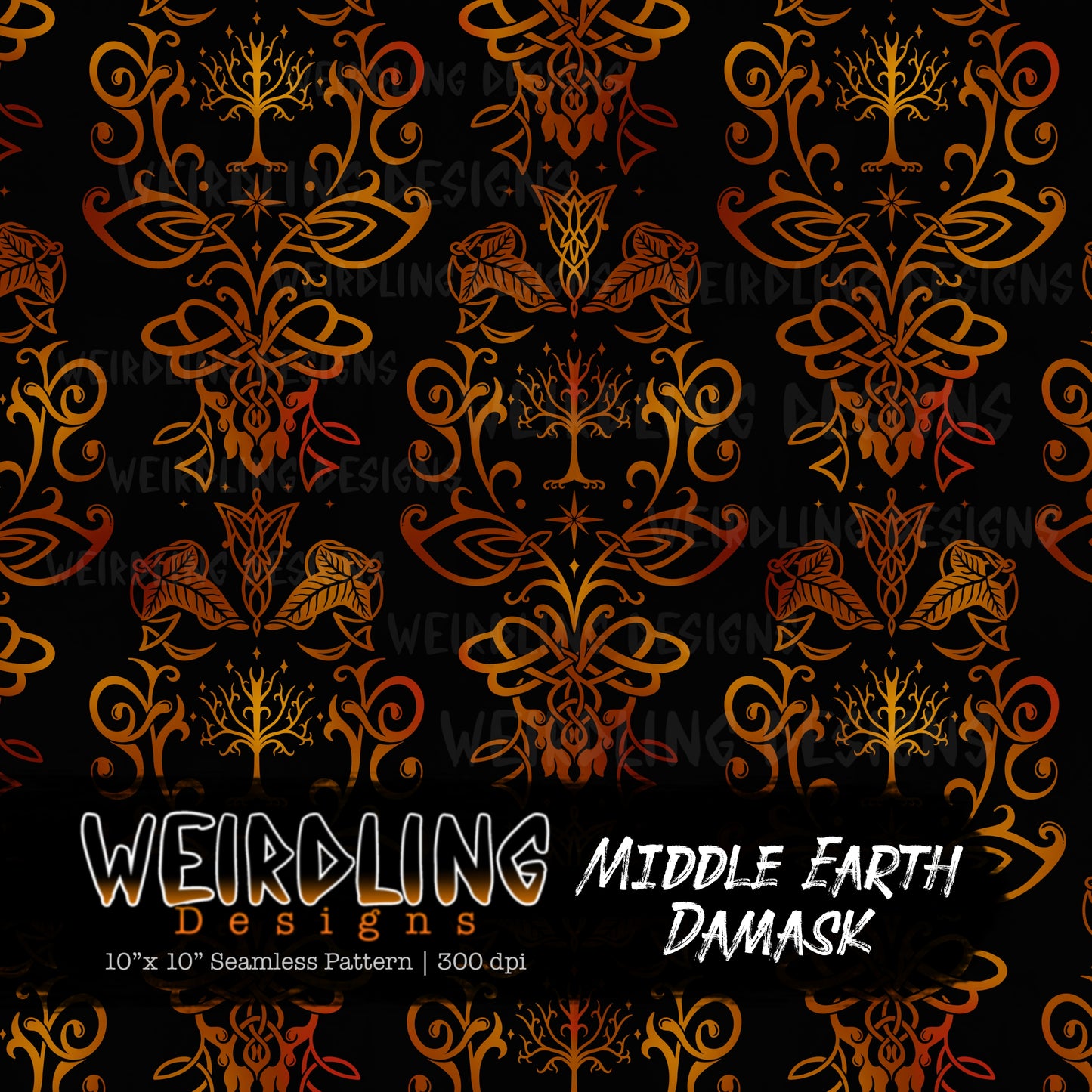 Middle Earth Damask - Limited Seamless Design- 9 Colourways