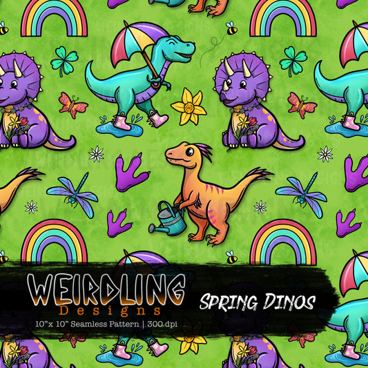 Spring Dinos - Limited Seamless Design- 6 Colourways