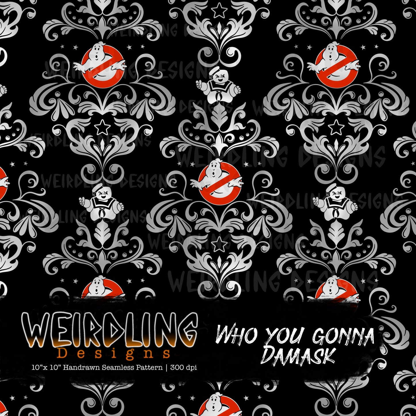 Who You Gonna Damask - Limited Seamless Design - 5 Colourways