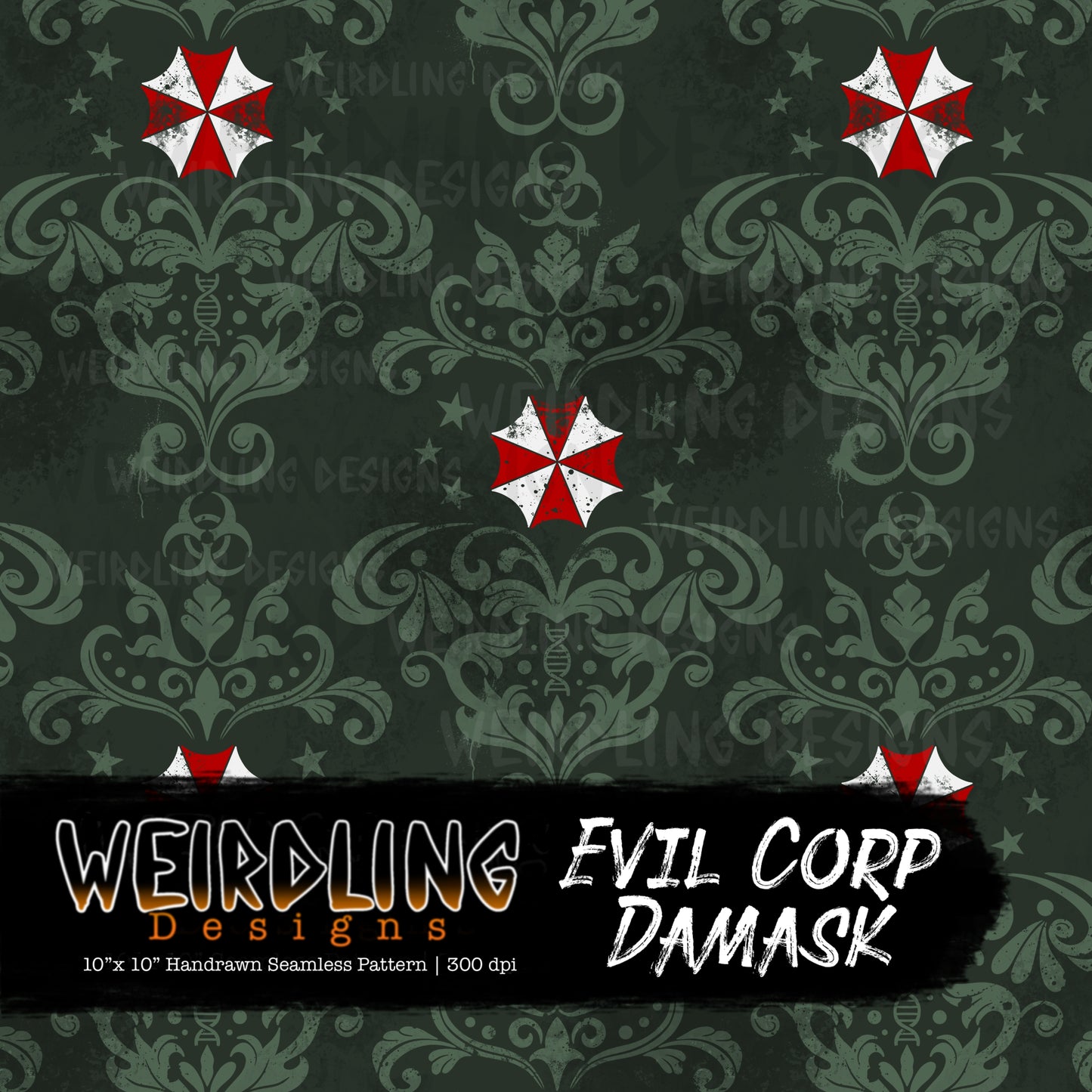 Evil Corp Damask - Limited Seamless Design - 4 Colourways