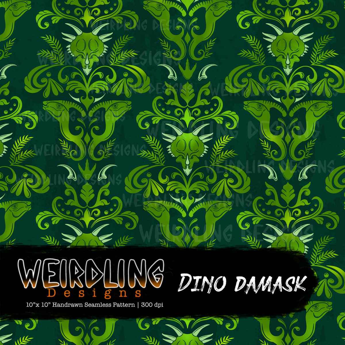 Dino Damask - Limited Seamless Design - 7 Colourways