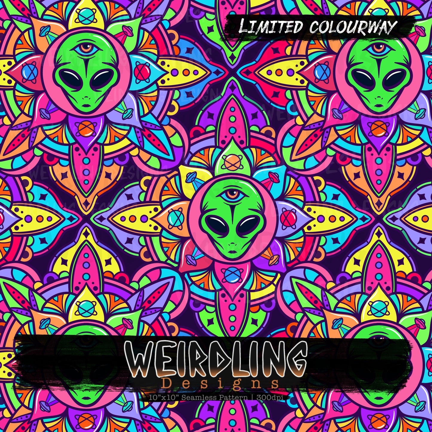 Alien Mandala - Limited Seamless Design - 6 Colourways